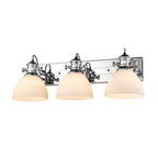 Golden Lighting Hines Yep By Golden Lighting Hines 3-light Vanity In Matte Black And Opal Glass