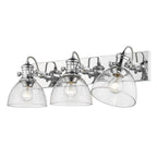 Golden Lighting 3118-BA3 CH-SD Chrome Yep By Golden Lighting Hines 3-light Vanity In Chrome And Seeded Glass Image 2