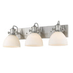 Golden Lighting Hines Yep By Golden Lighting Hines 3-light Vanity In Matte Black And Opal Glass