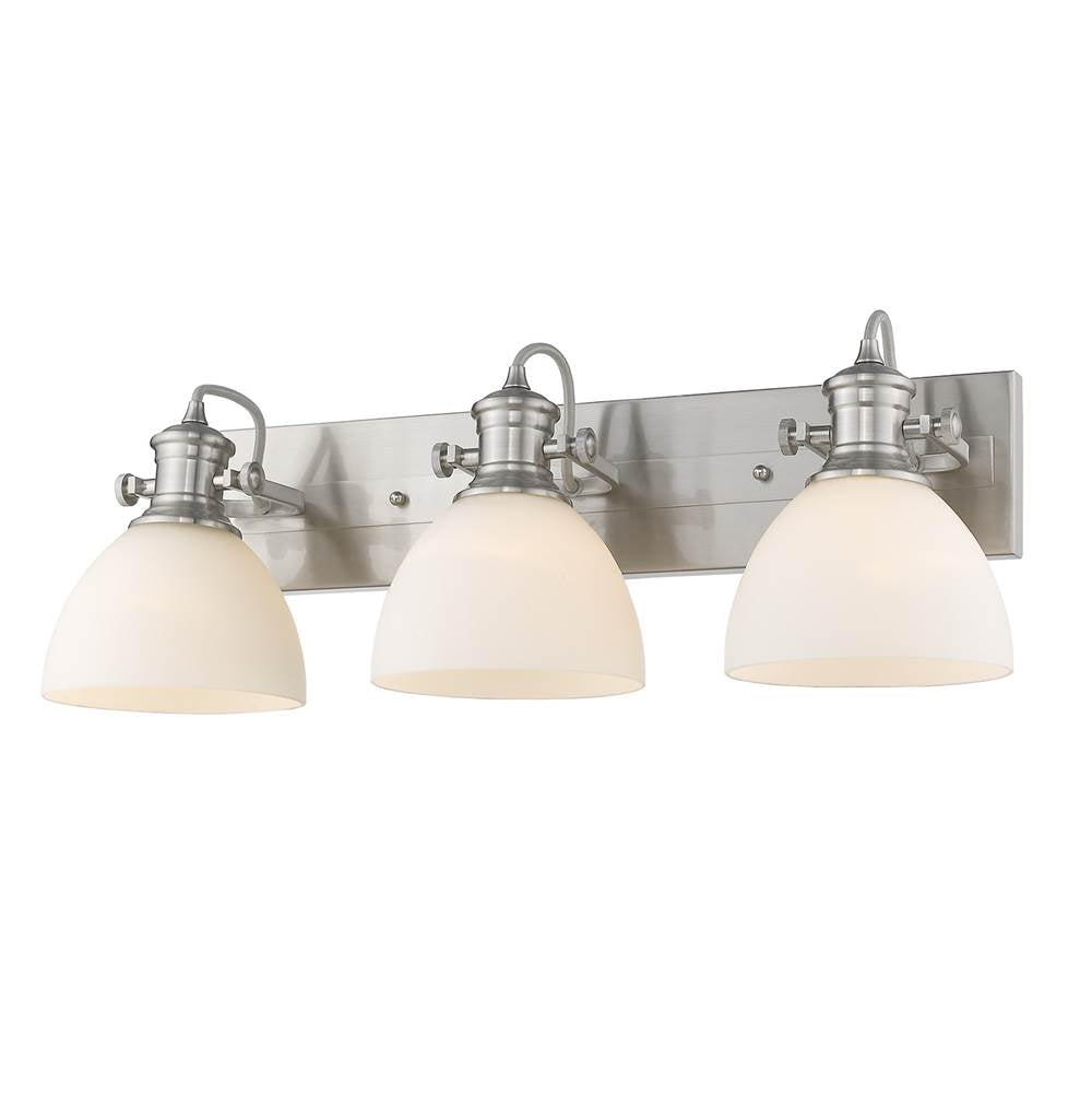 Golden Lighting Hines Yep By Golden Lighting Hines 3-light Vanity In Matte Black And Opal Glass