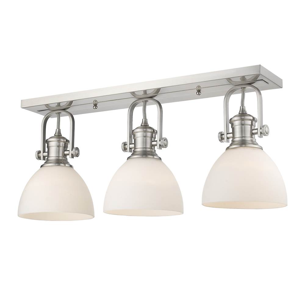Golden Lighting 3118-BA3 PW-OP Pewter Yep By Golden Lighting Hines 3-light Vanity In Pewter And Opal Glass Image 2