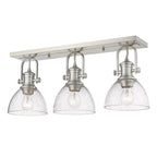 Golden Lighting 3118-BA3 PW-SD Pewter Yep By Golden Lighting Hines 3-light Vanity In Pewter And Seeded Glass Image 2