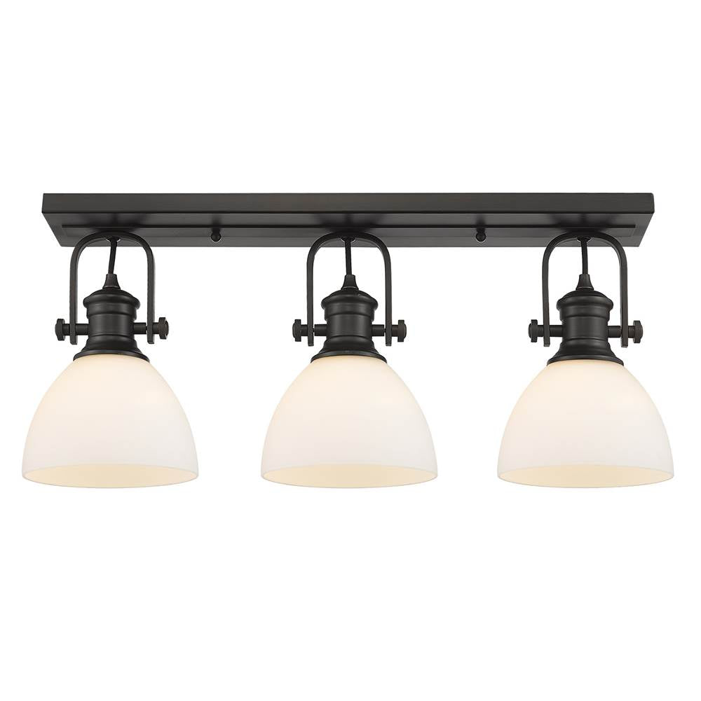 Golden Lighting 3118-BA3 RBZ-OP Rubbed Bronze Yep By Golden Lighting Hines 3-light Vanity In Rubbed Bronze And Opal Glass Image 2