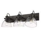 Golden Lighting 3118-BA3 RBZ-SD Rubbed Bronze Yep By Golden Lighting Hines 3-light Vanity In Rubbed Bronze And Seeded Glass Image 3