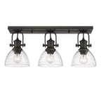 Golden Lighting 3118-BA3 RBZ-SD Rubbed Bronze Yep By Golden Lighting Hines 3-light Vanity In Rubbed Bronze And Seeded Glass Image 2
