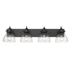 Golden Lighting 3118-BA4 BLK-SD Matte Black Yep By Golden Lighting Hines 4-light Vanity In Matte Black And Seeded Glass Image 3
