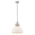 Golden Lighting Hines Yep By Golden Lighting Hines 1-light 14in Pendant In Matte Black And Opal Glass
