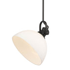 Golden Lighting 3118-L RBZ-OP Rubbed Bronze Yep By Golden Lighting Hines 1-light 14in Pendant In Rubbed Bronze And Opal Glass Image 2