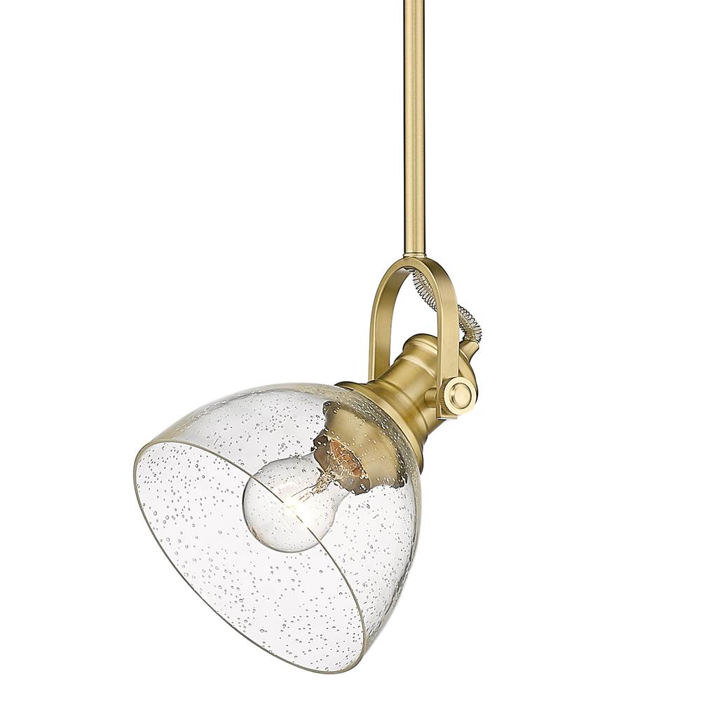 Golden Lighting 3118-M1L BCB-SD Brushed Champagne Brass Yep By Golden Lighting Hines 1-light 7in Pendant In Brushed Champagne Brass And Seeded Glass Image 3
