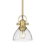 Golden Lighting 3118-M1L BCB-SD Brushed Champagne Brass Yep By Golden Lighting Hines 1-light 7in Pendant In Brushed Champagne Brass And Seeded Glass Image 1