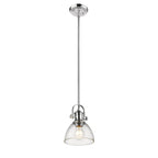 Golden Lighting 3118-M1L CH-SD Chrome Yep By Golden Lighting Hines 1-light 7in Pendant In Chrome And Seeded Glass Image 3