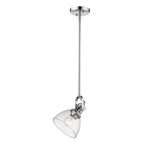 Golden Lighting 3118-M1L CH-SD Chrome Yep By Golden Lighting Hines 1-light 7in Pendant In Chrome And Seeded Glass Image 2