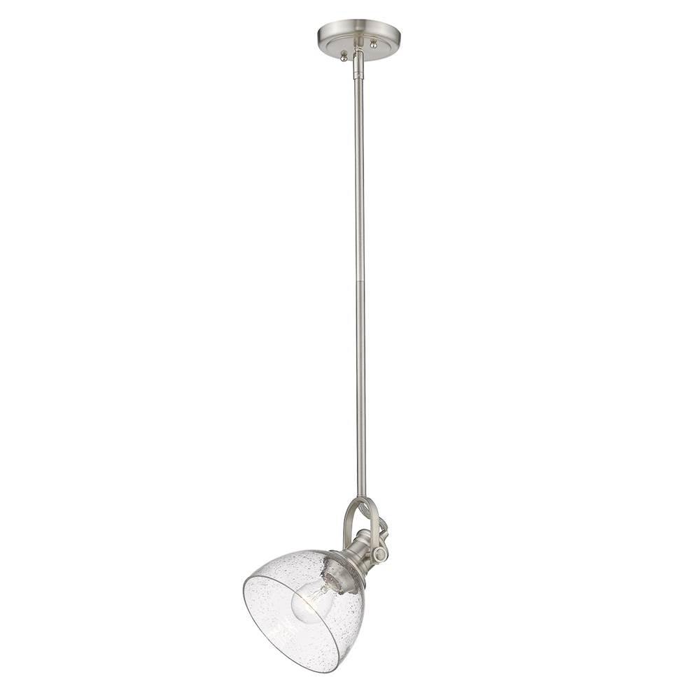 Golden Lighting 3118-M1L PW-SD Pewter Yep By Golden Lighting Hines 1-light 7in Pendant In Pewter And Seeded Glass Image 2