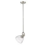 Golden Lighting 3118-M1L PW-SD Pewter Yep By Golden Lighting Hines 1-light 7in Pendant In Pewter And Seeded Glass Image 2