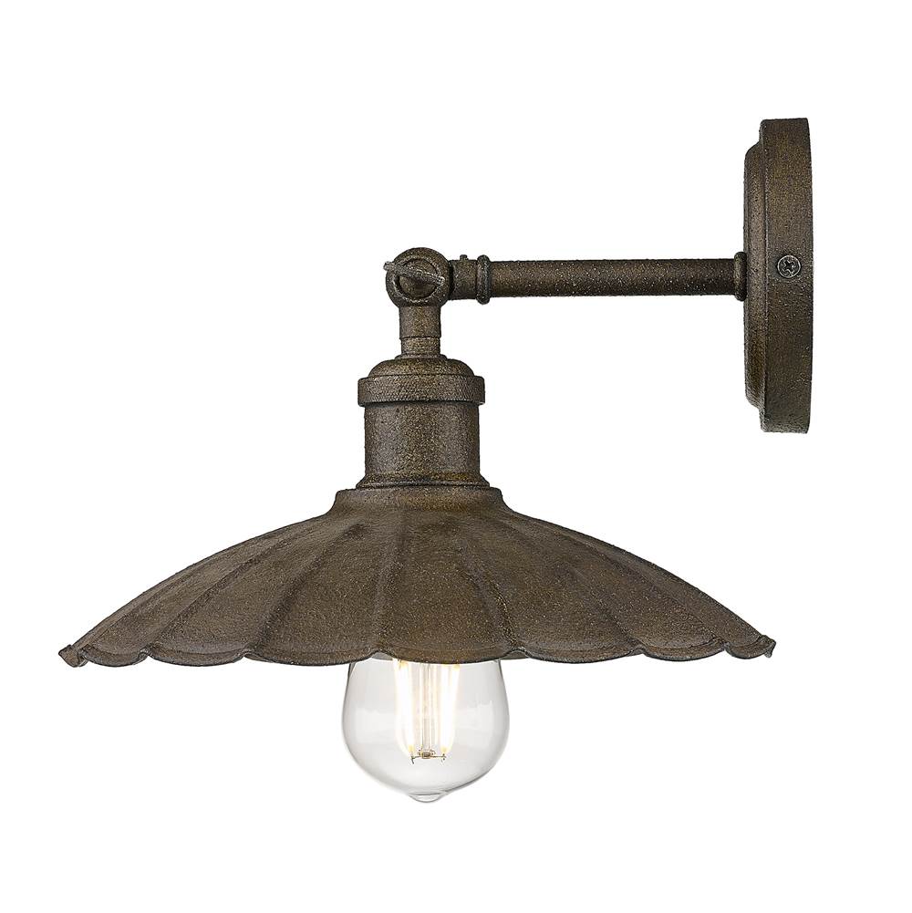 Golden Lighting Clemence Wry Lighting Clemence 1-light Wall Sconce In Dark Rust