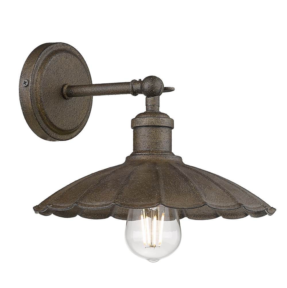 Golden Lighting 3124-1W DR Dark Rust Wry Lighting Clemence 1-light Wall Sconce In Dark Rust Image 6