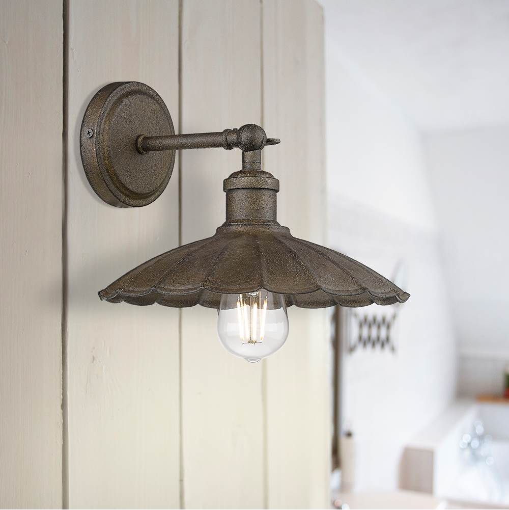 Golden Lighting 3124-1W DR Dark Rust Wry Lighting Clemence 1-light Wall Sconce In Dark Rust Image 3