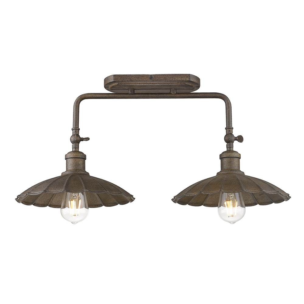 Golden Lighting 3124-BA2 DR Dark Rust Wry Lighting Clemence 2-light Vanity In Dark Rust Image 6