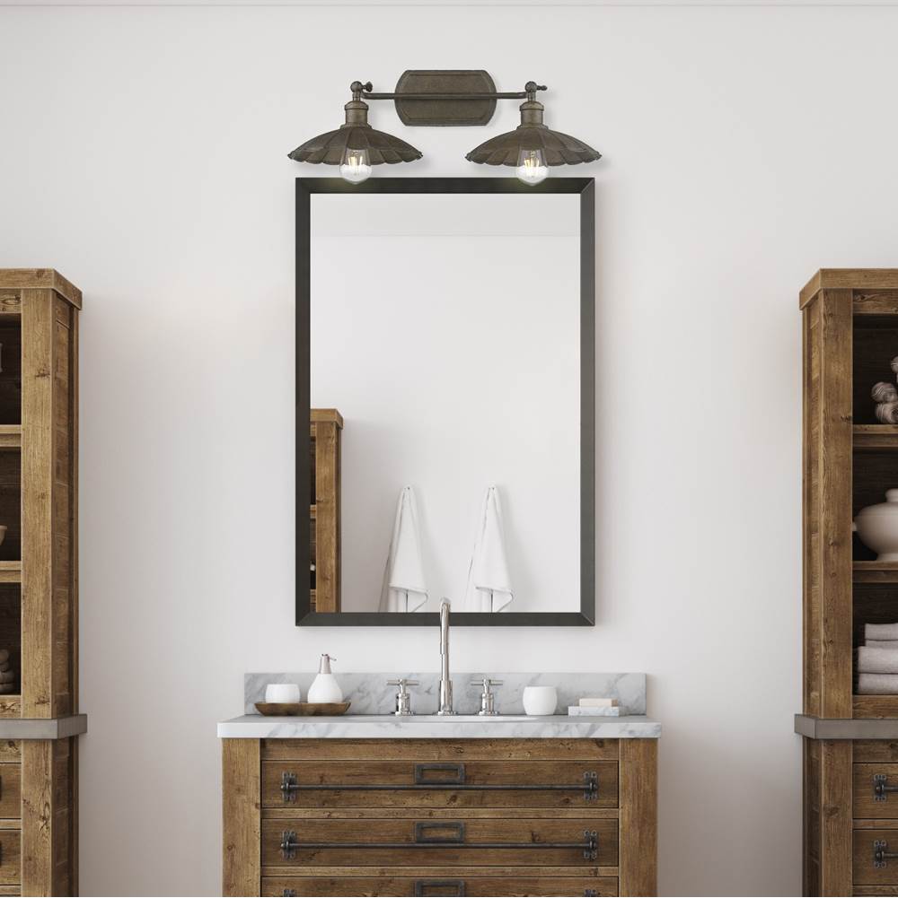 Golden Lighting 3124-BA2 DR Dark Rust Wry Lighting Clemence 2-light Vanity In Dark Rust Image 4