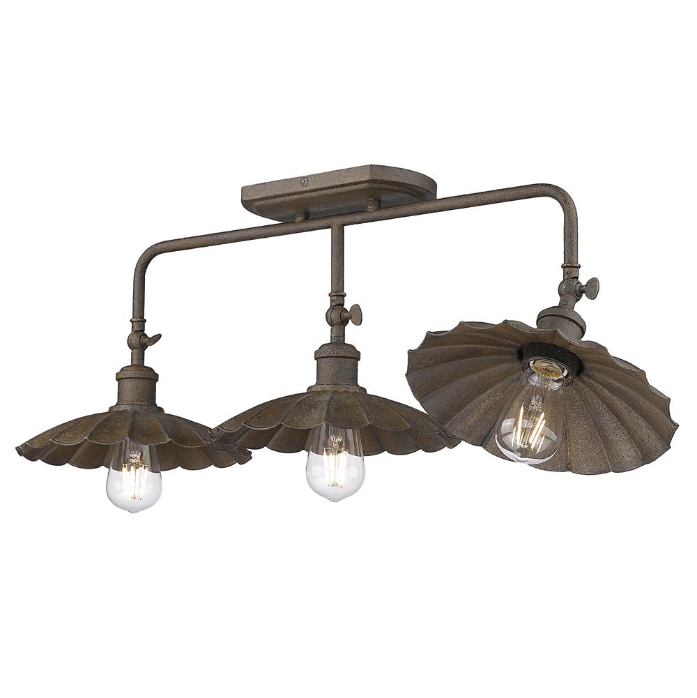 Golden Lighting 3124-BA3 DR Dark Rust Wry Lighting Clemence 3-light Vanity In Dark Rust Image 6