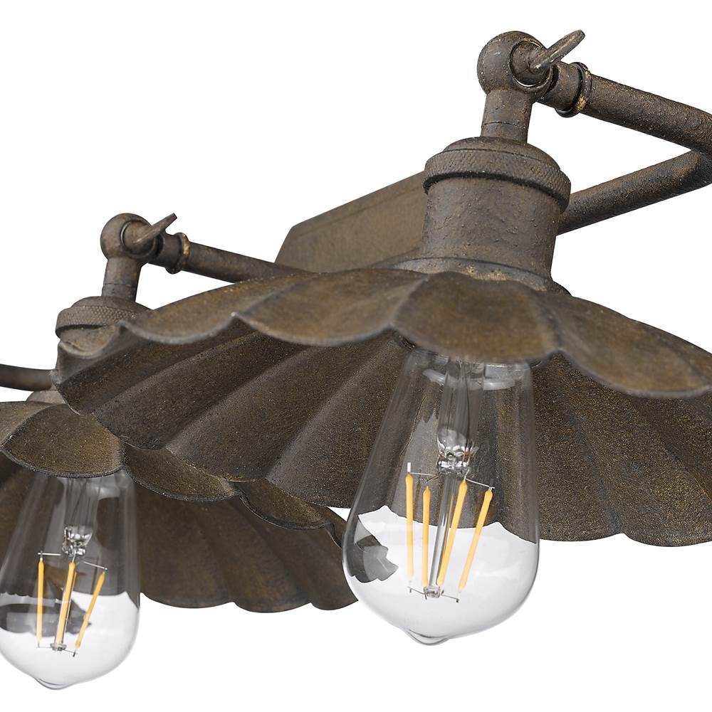 Golden Lighting 3124-BA3 DR Dark Rust Wry Lighting Clemence 3-light Vanity In Dark Rust Image 5