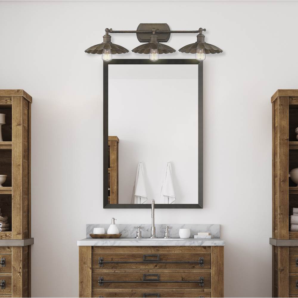 Golden Lighting 3124-BA3 DR Dark Rust Wry Lighting Clemence 3-light Vanity In Dark Rust Image 4