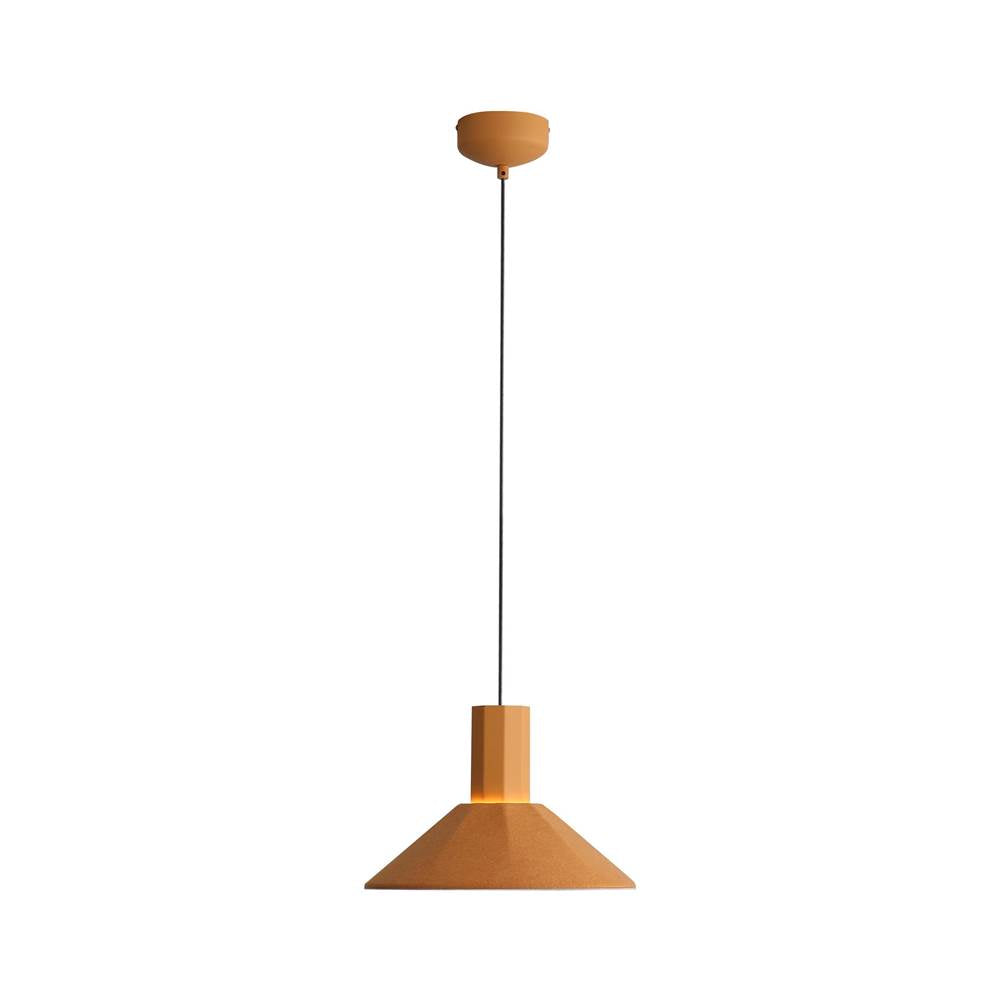Golden Lighting 3133-P13 EY-GY Earth Yellow Golden Lighting Faroe 13in Integrated Led Pendant In Earth Yellow/grey Felt Image 1