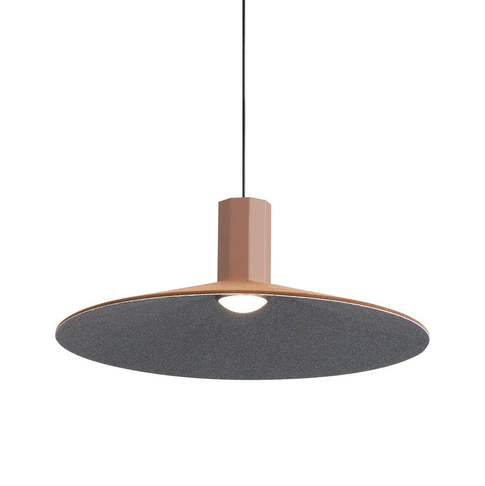 Golden Lighting 3133-P20 CO-BK Coffee Golden Lighting Faroe 20in Integrated Led Pendant In Coffee/black Felt Image 1