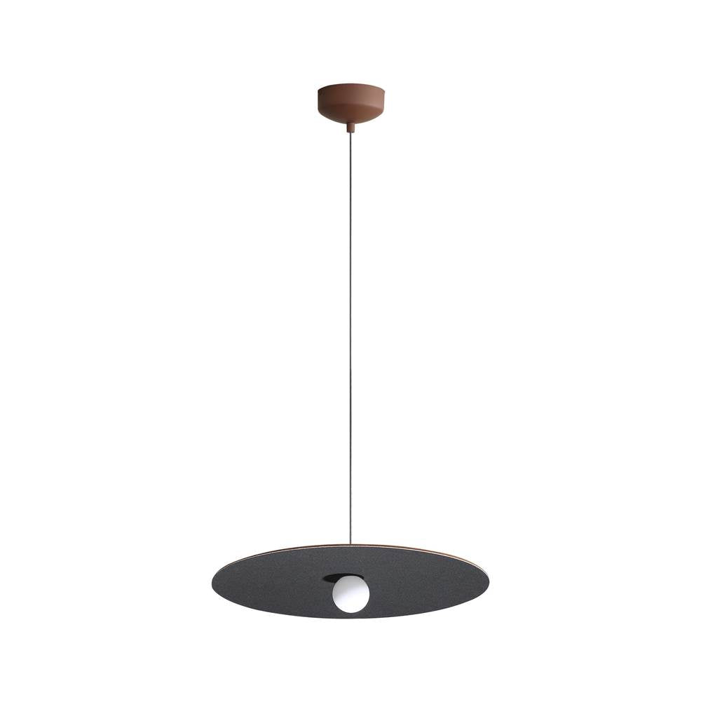 Golden Lighting 3133-P24 CO-BK Coffee Golden Lighting Faroe 24in Integrated Led Pendant In Coffee/black Felt Image 1
