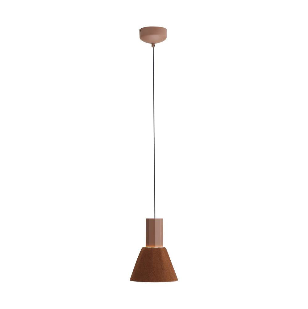 Golden Lighting 3133-P8 CO-BK Coffee Golden Lighting Faroe 8in Integrated Led Pendant In Coffee/black Felt Image 1