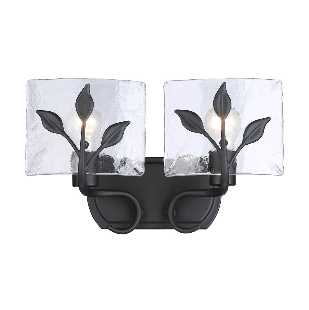 Golden Lighting 3160-BA2 NB-HWG Natural Black Golden Lighting Calla 2-light Vanity In Natural Black Image 1