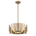 Golden Lighting 3164-3 BCB-AWG Brushed Champagne Brass Yep By Golden Lighting Aenon 3-light Chandelier In Brushed Champagne Brass With Amber Water Glass Image 1