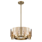 Golden Lighting 3164-3 BCB-AWG Brushed Champagne Brass Yep By Golden Lighting Aenon 3-light Chandelier In Brushed Champagne Brass With Amber Water Glass Image 1