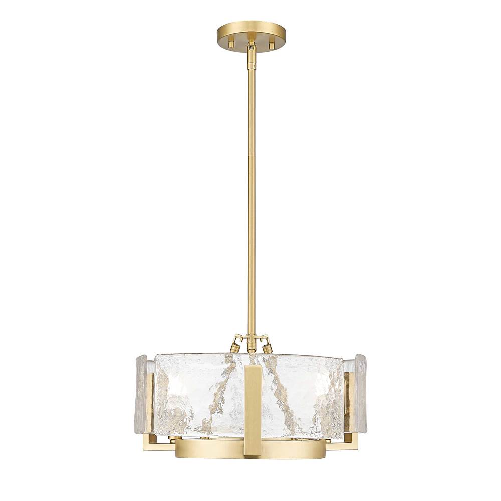 Golden Lighting 3164-3 BCB-HWG Brushed Champagne Brass Yep By Golden Lighting Aenon 3-light Chandelier In Brushed Champagne Brass Image 1