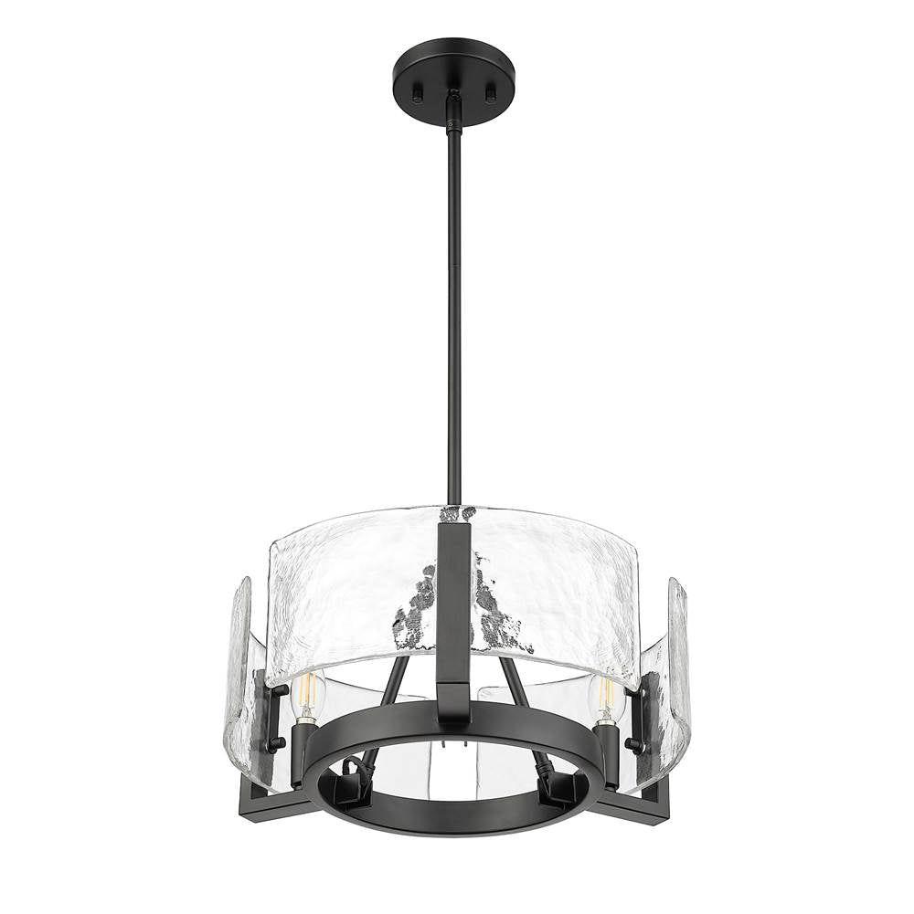 Golden Lighting 3164-3 BLK-HWG Matte Black Yep By Golden Lighting Aenon 3-light Chandelier In Matte Black Image 5