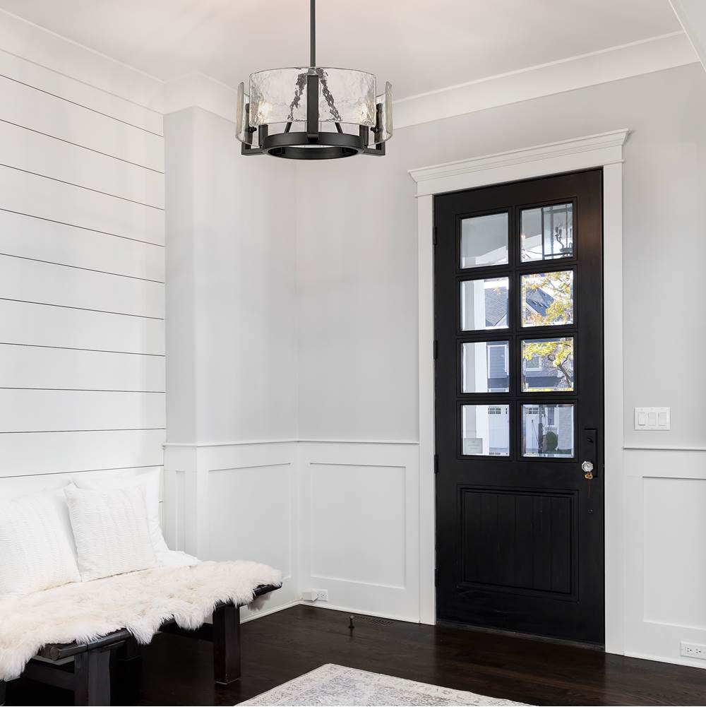 Golden Lighting 3164-3 BLK-HWG Matte Black Yep By Golden Lighting Aenon 3-light Chandelier In Matte Black Image 3