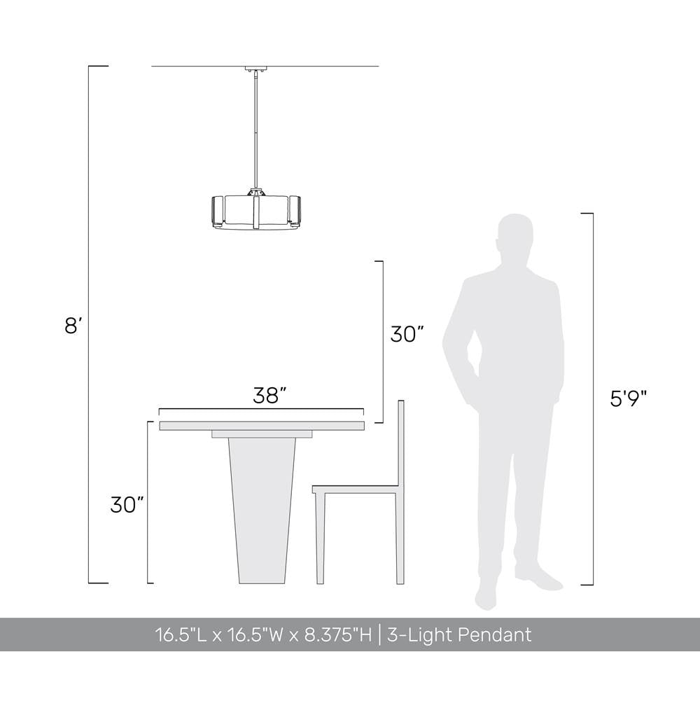 Golden Lighting 3164-3 PW-HWG Pewter Yep By Golden Lighting Aenon 3-light Chandelier In Pewter Image 2