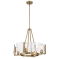 Golden Lighting 3164-4 BCB-HWG Brushed Champagne Brass Yep By Golden Lighting Aenon 4-light Chandelier In Brushed Champagne Brass With Hammered Water Glass Image 1