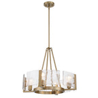 Golden Lighting 3164-4 BCB-HWG Brushed Champagne Brass Yep By Golden Lighting Aenon 4-light Chandelier In Brushed Champagne Brass With Hammered Water Glass Image 1