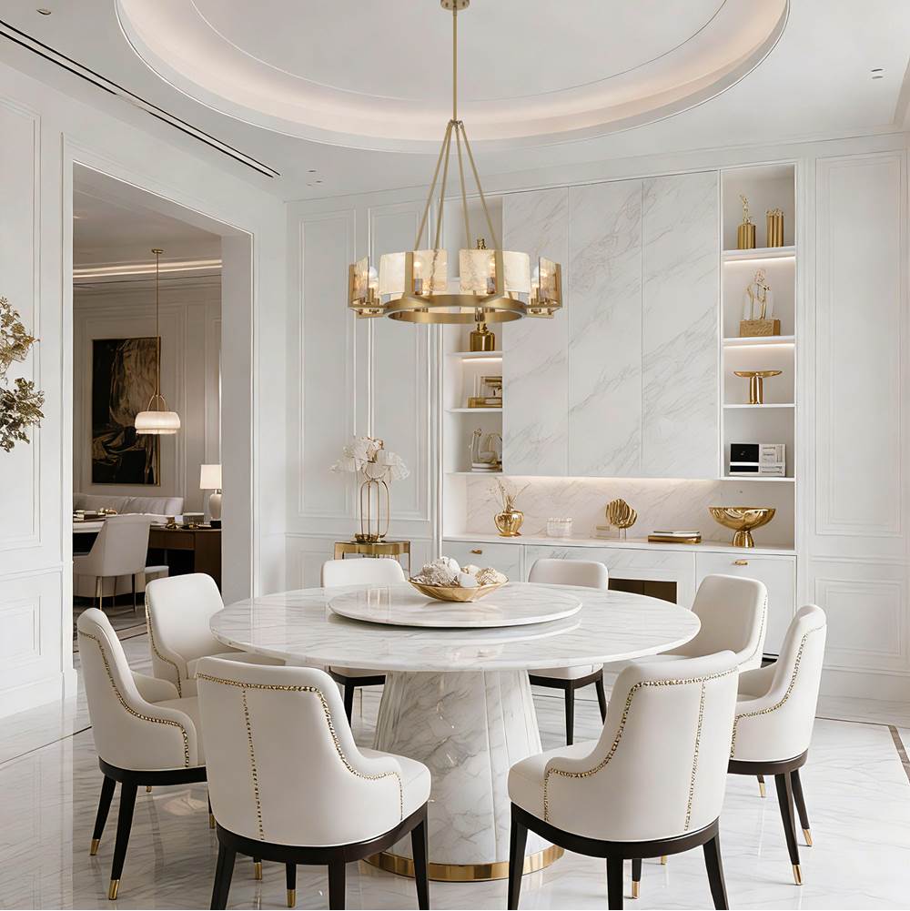 Golden Lighting 3164-8 BCB-AWG Brushed Champagne Brass Yep By Golden Lighting Aenon 8-light Chandelier In Brushed Champagne Brass With Amber Water Glass Image 3