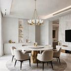 Golden Lighting 3164-8 BCB-HWG Brushed Champagne Brass Yep By Golden Lighting Aenon 8-light Chandelier In Brushed Champagne Brass With Hammered Water Glass Image 3