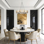 Golden Lighting 3164-8 PW-AWG Pewter Yep By Golden Lighting Aenon 8-light Chandelier In Pewter With Amber Water Glass Image 3