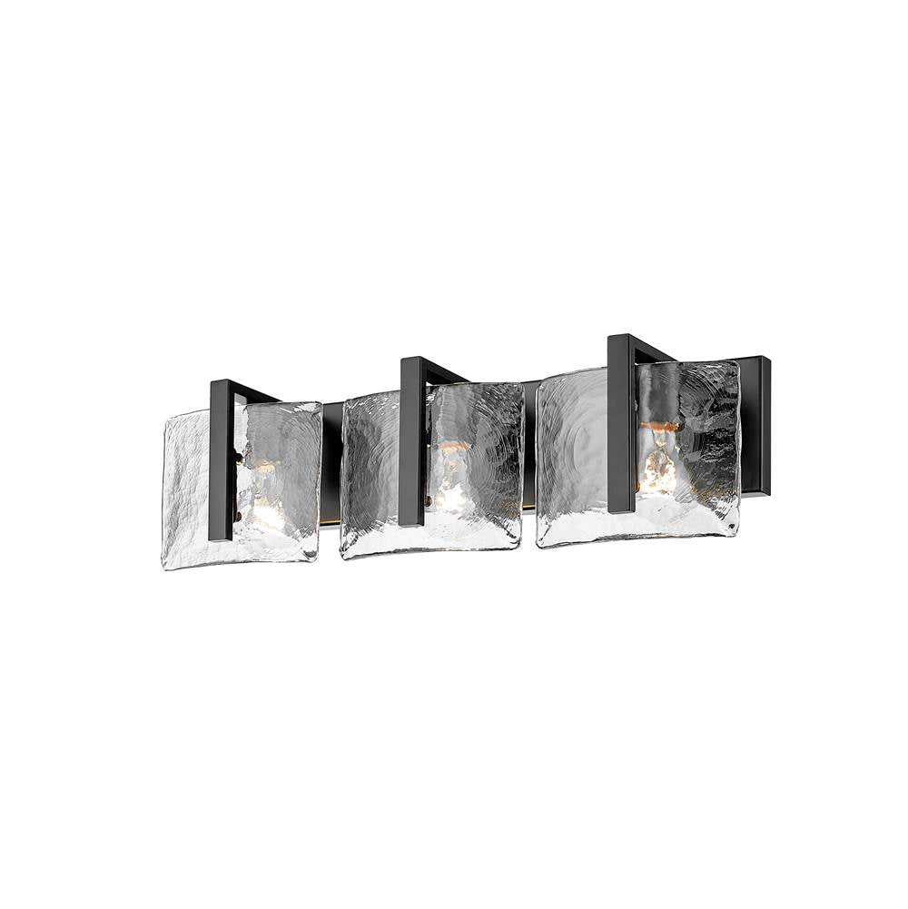 Golden Lighting 3164-BA3 BLK-HWG Matte Black Yep By Golden Lighting Aenon 3-light Vanity In Matte Black Image 4