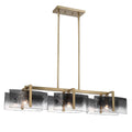 Golden Lighting 3164-LP BCB-SWG Brushed Champagne Brass Yep By Golden Lighting Aenon 3-light Island Light In Brushed Champagne Brass With Smokey Water Glass Image 1