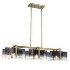 Golden Lighting 3164-LP BCB-SWG Brushed Champagne Brass Yep By Golden Lighting Aenon 3-light Island Light In Brushed Champagne Brass With Smokey Water Glass Image 1
