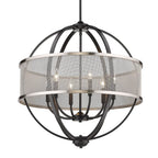 Golden Lighting 3167-6 BLK-PW Matte Black Golden Lighting Colson 6-light Chandelier In Matte Black And Pewter Shade Image 2