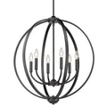 Golden Lighting 3167-6 BLK Matte Black Golden Lighting Colson 6-light Chandelier In Matte Black Image 1
