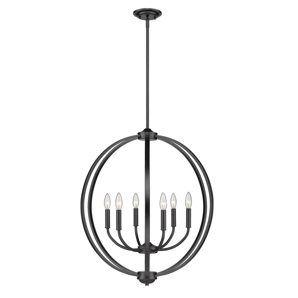Golden Lighting Colson Golden Lighting Colson 6-light Chandelier In Matte Black