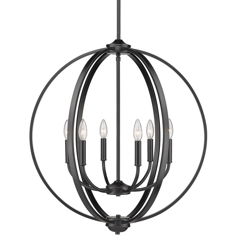 Golden Lighting 3167-6 BLK Matte Black Golden Lighting Colson 6-light Chandelier In Matte Black Image 2
