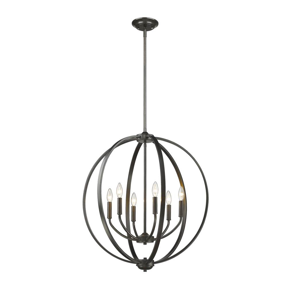 Golden Lighting Colson Golden Lighting Colson 6-light Chandelier In Matte Black